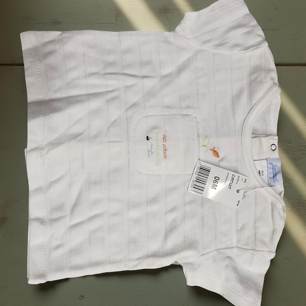 NWOT Jacadi White Kids Shirt size 6 months